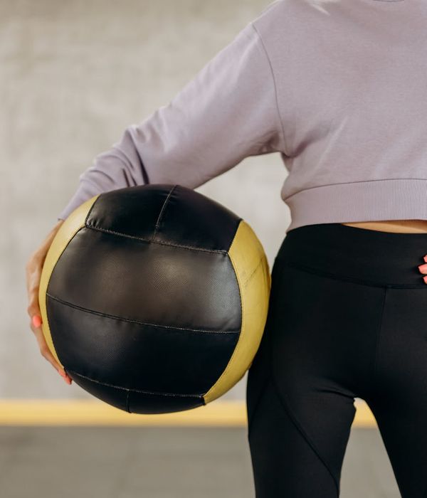 Man practicing physical exercises for stability and energy